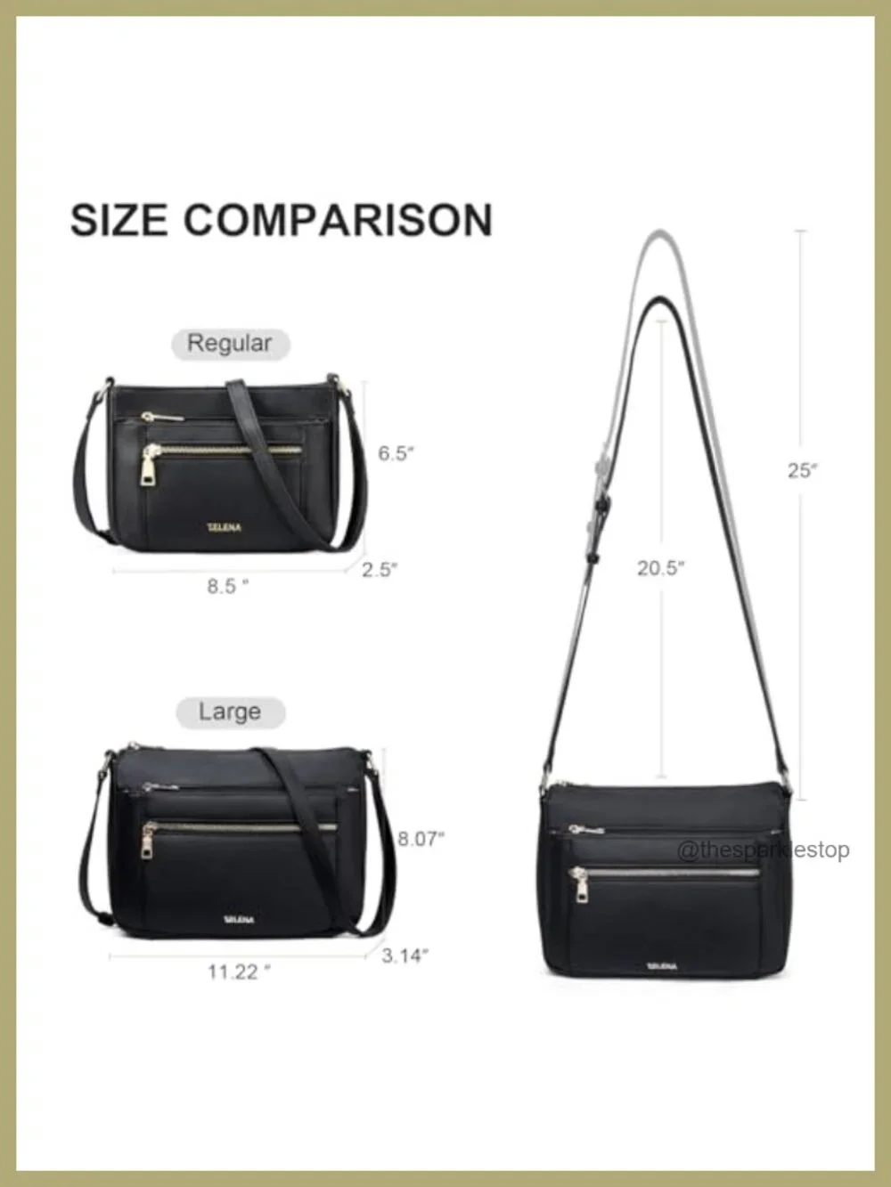 Vegan Leather Crossbody Bag for Women Adjustable Strap Satchel Purse